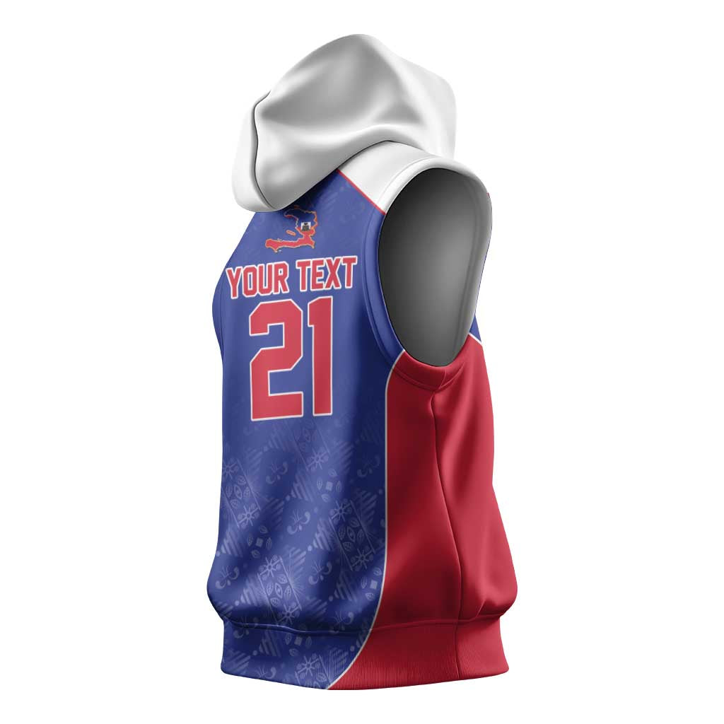 World Football 2026 Afro-Haiti Custom Sleeveless Hoodie Together For Ayiti Blue Style - African Pride