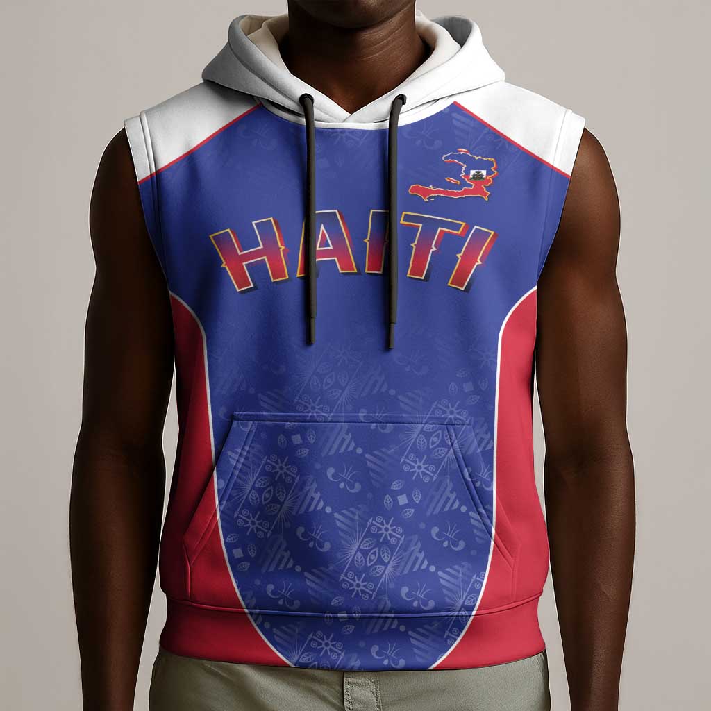 World Football 2026 Afro-Haiti Custom Sleeveless Hoodie Together For Ayiti Blue Style - African Pride