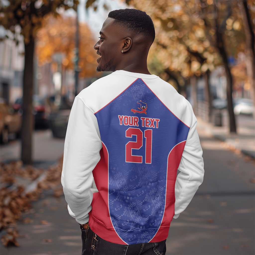 World Football 2026 Afro-Haiti Custom Sweatshirt Together For Ayiti Blue Style - African Pride