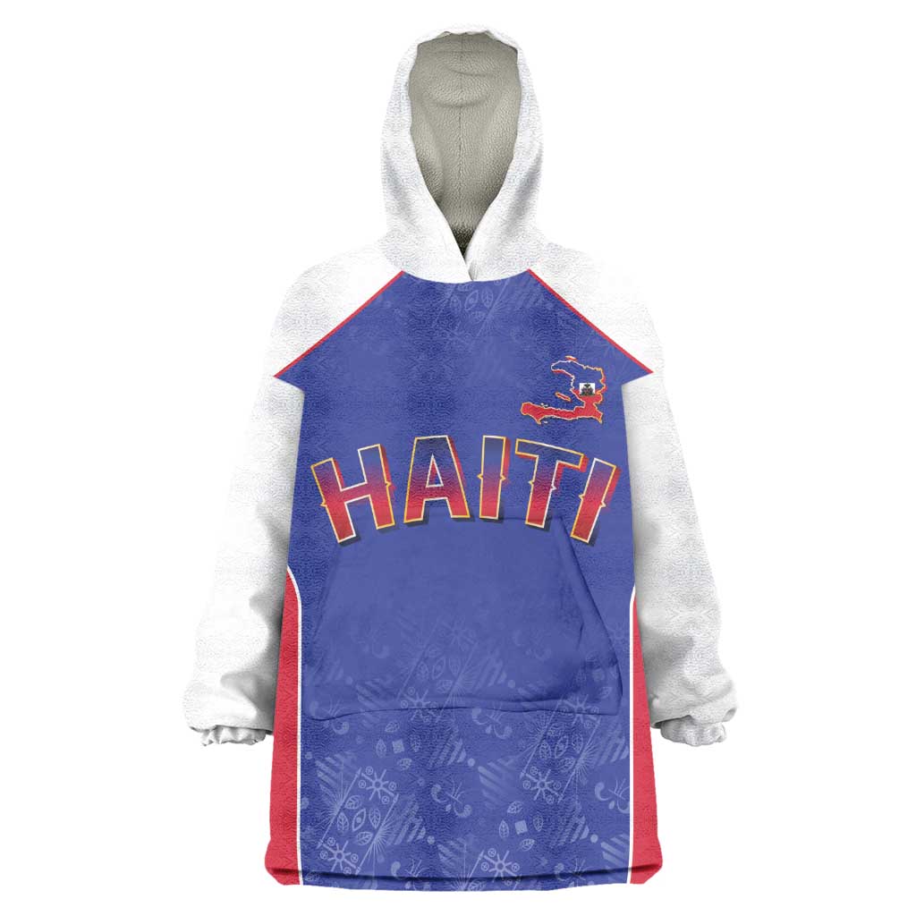 World Football 2026 Afro-Haiti Custom Wearable Blanket Hoodie Together For Ayiti Blue Style - African Pride