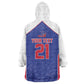 World Football 2026 Afro-Haiti Custom Wearable Blanket Hoodie Together For Ayiti Blue Style - African Pride