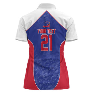 World Football 2026 Afro-Haiti Custom Women Polo Shirt Together For Ayiti Blue Style LT9