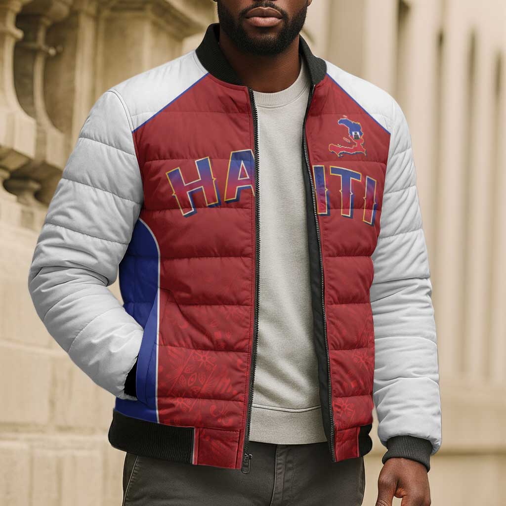 World Football 2026 Afro-Haiti Custom Bomber Puffer Jacket Together For Ayiti Red Style - African Pride