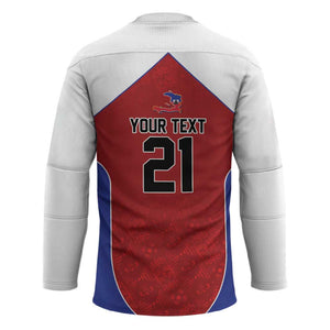 World Football 2026 Afro-Haiti Custom Hockey Jersey Together For Ayiti Red Style - African Pride