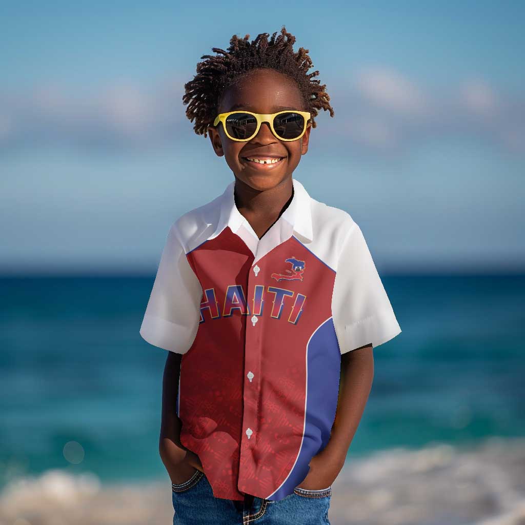 World Football 2026 Afro-Haiti Custom Kid Hawaiian Shirt Together For Ayiti Red Style LT9