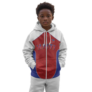 World Football 2026 Afro-Haiti Custom Kid Hoodie Together For Ayiti Red Style - African Pride