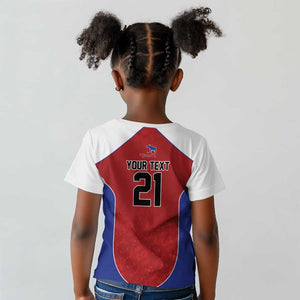 World Football 2026 Afro-Haiti Custom Kid T shirt Together For Ayiti Red Style LT9