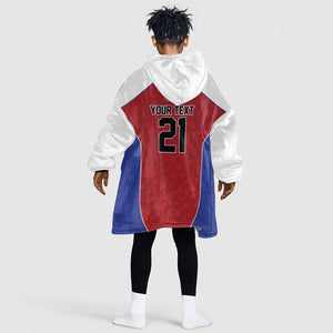 World Football 2026 Afro-Haiti Custom Kid Wearable Blanket Hoodie Together For Ayiti Red Style - African Pride
