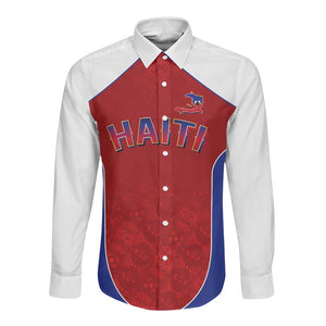 World Football 2026 Afro-Haiti Custom Long Sleeve Button Shirt Together For Ayiti Red Style - African Pride