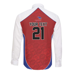 World Football 2026 Afro-Haiti Custom Long Sleeve Button Shirt Together For Ayiti Red Style - African Pride