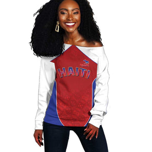 World Football 2026 Afro-Haiti Custom Off Shoulder Sweater Together For Ayiti Red Style - African Pride