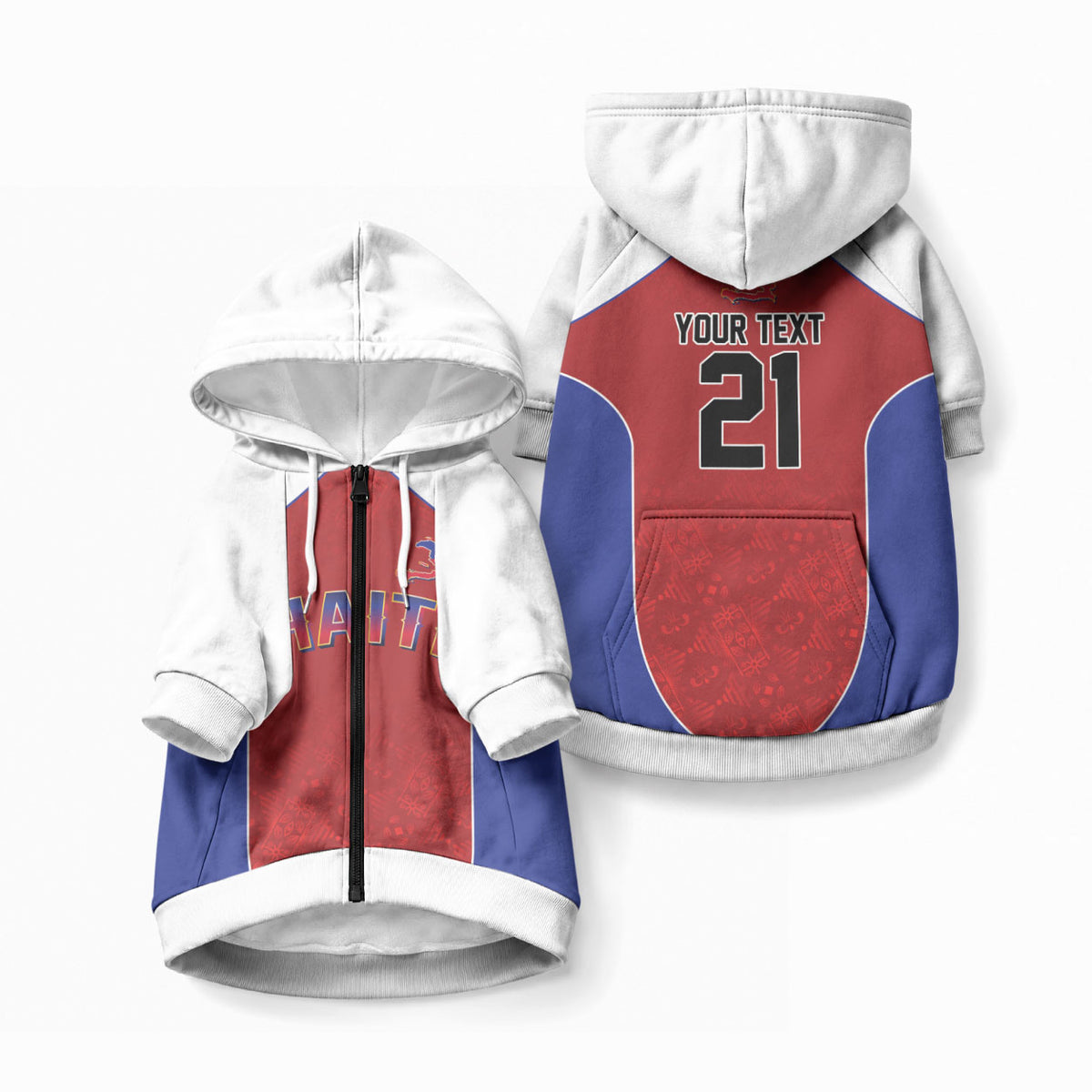 World Football 2026 Haiti Custom Pet Hoodie Together For Ayiti Red Style
