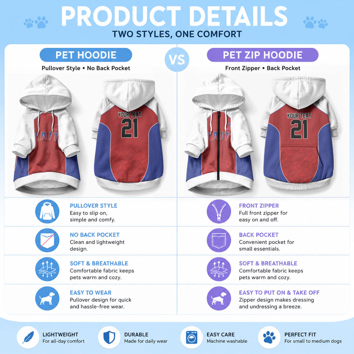 World Football 2026 Haiti Custom Pet Hoodie Together For Ayiti Red Style