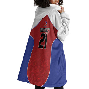 World Football 2026 Afro-Haiti Custom Wearable Blanket Hoodie Together For Ayiti Red Style - African Pride