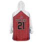 World Football 2026 Afro-Haiti Custom Wearable Blanket Hoodie Together For Ayiti Red Style - African Pride