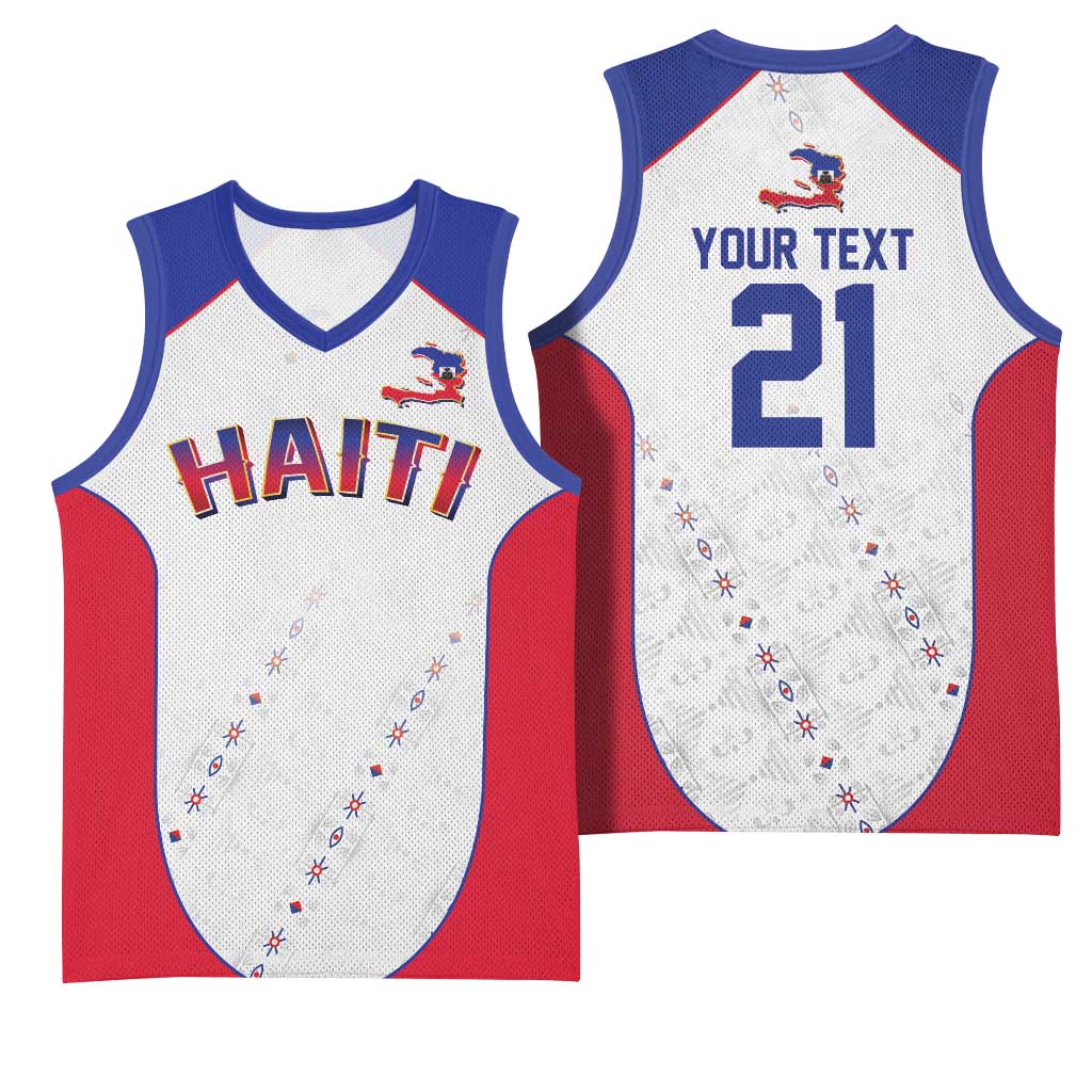 World Football 2026 Afro-Haiti Custom Basketball Jersey Together For Ayiti White Style - African Pride