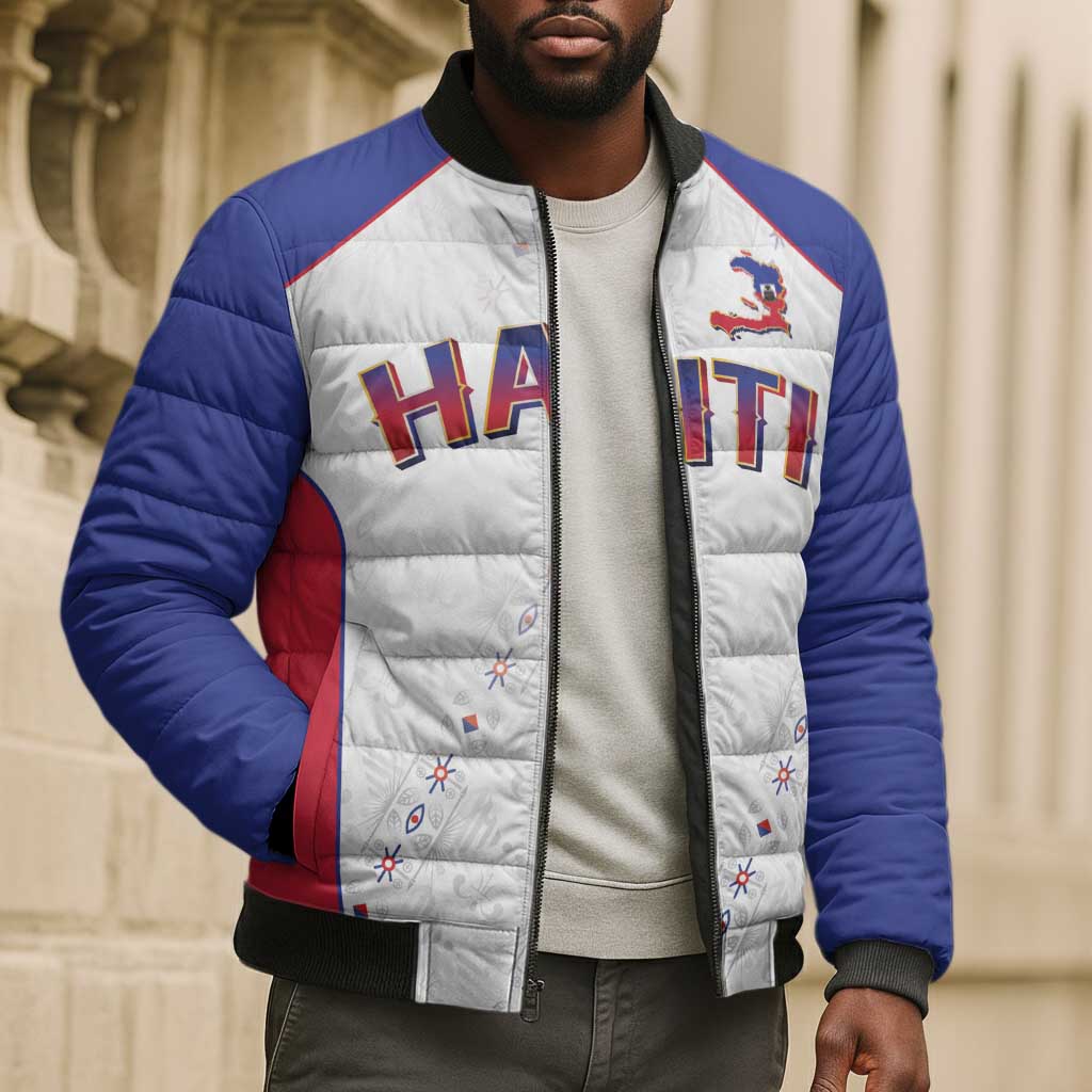 World Football 2026 Afro-Haiti Custom Bomber Puffer Jacket Together For Ayiti White Style - African Pride