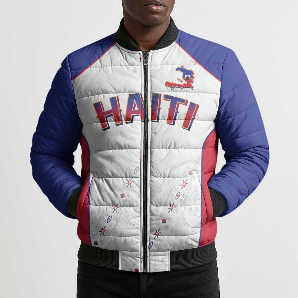 World Football 2026 Afro-Haiti Custom Bomber Puffer Jacket Together For Ayiti White Style - African Pride