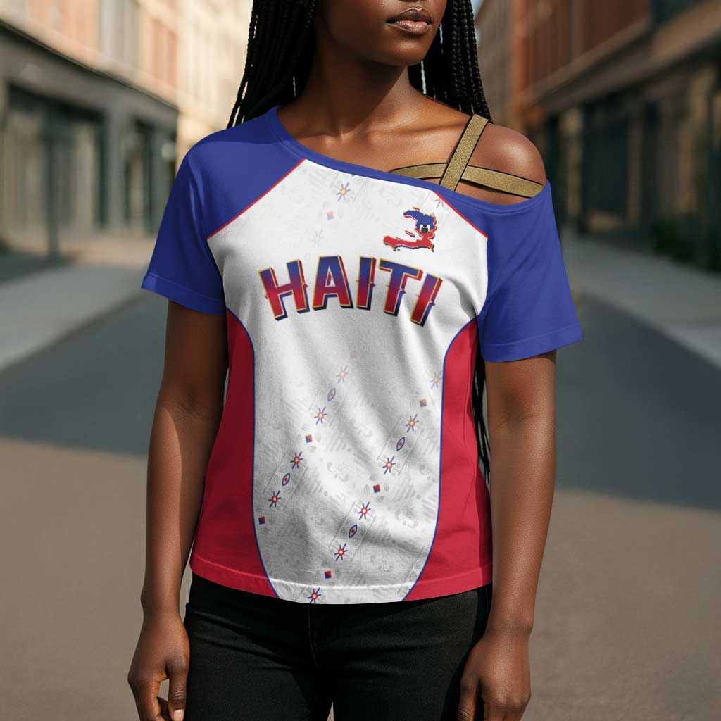 World Football 2026 Afro-Haiti Custom Cross Shoulder Shirt Together For Ayiti White Style - African Pride