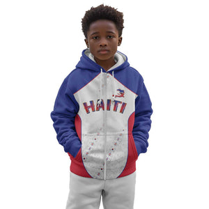 World Football 2026 Afro-Haiti Custom Kid Hoodie Together For Ayiti White Style - African Pride