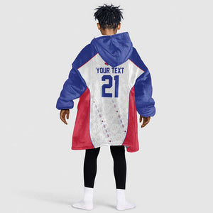 World Football 2026 Afro-Haiti Custom Kid Wearable Blanket Hoodie Together For Ayiti White Style - African Pride