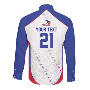World Football 2026 Afro-Haiti Custom Long Sleeve Button Shirt Together For Ayiti White Style - African Pride