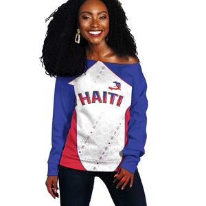 World Football 2026 Afro-Haiti Custom Off Shoulder Sweater Together For Ayiti White Style - African Pride