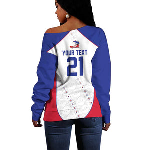 World Football 2026 Afro-Haiti Custom Off Shoulder Sweater Together For Ayiti White Style - African Pride