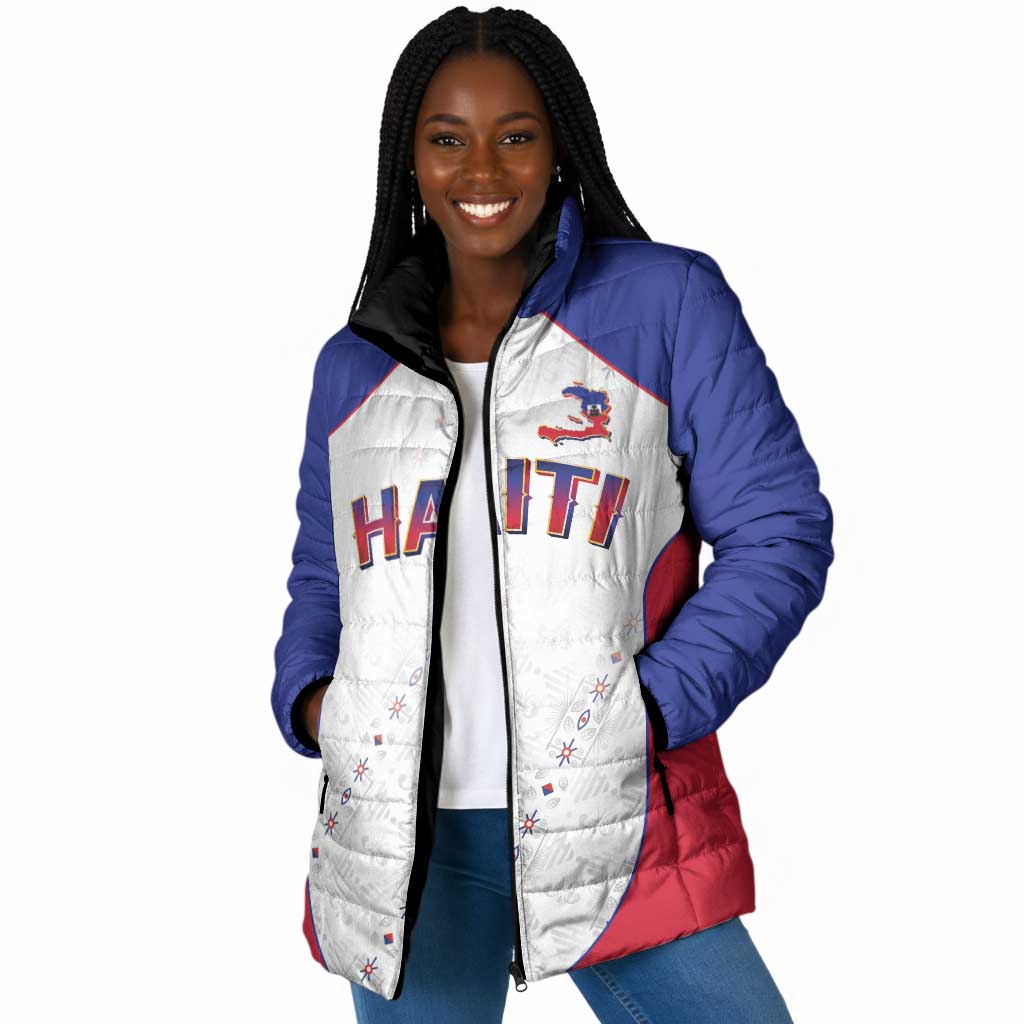 World Football 2026 Afro-Haiti Custom Padded Jacket Together For Ayiti White Style - African Pride