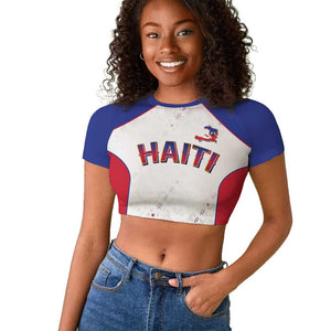 World Football 2026 Afro-Haiti Custom Raglan Cropped T shirt Together For Ayiti White Style LT9