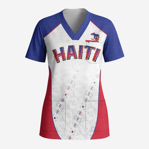 World Football 2026 Afro-Haiti Custom Scrub Top Together For Ayiti White Style - African Pride
