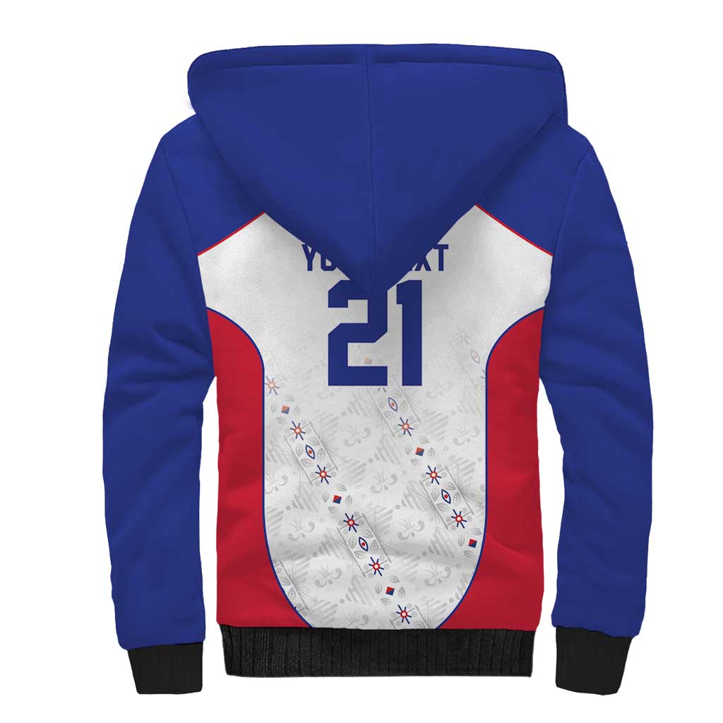 World Football 2026 Afro-Haiti Custom Sherpa Hoodie Together For Ayiti White Style - African Pride