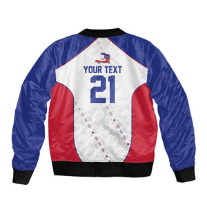 World Football 2026 Afro-Haiti Custom Sleeve Zip Bomber Jacket Together For Ayiti White Style - African Pride