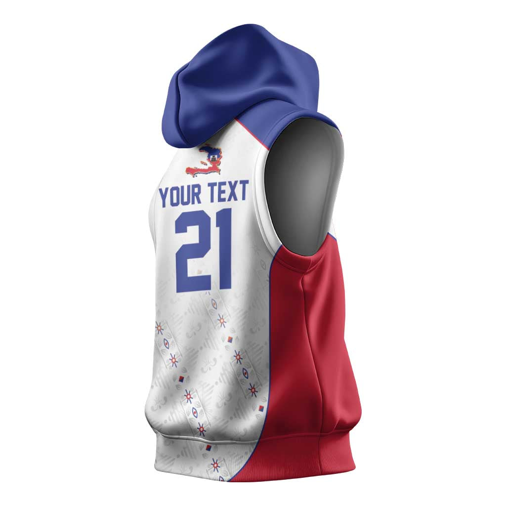 World Football 2026 Afro-Haiti Custom Sleeveless Hoodie Together For Ayiti White Style - African Pride