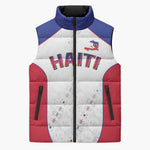 World Football 2026 Afro-Haiti Custom Sleeveless Puffer Jacket Together For Ayiti White Style - African Pride