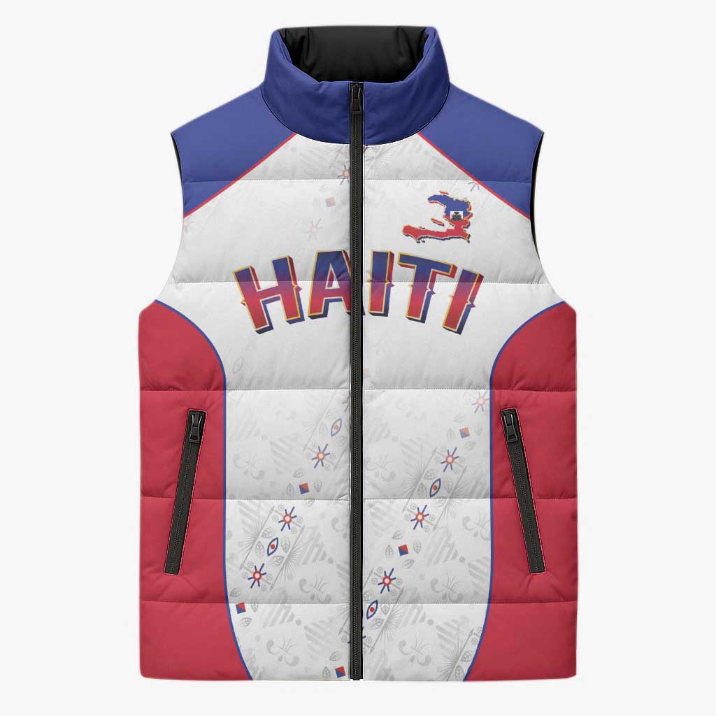 World Football 2026 Afro-Haiti Custom Sleeveless Puffer Jacket Together For Ayiti White Style - African Pride