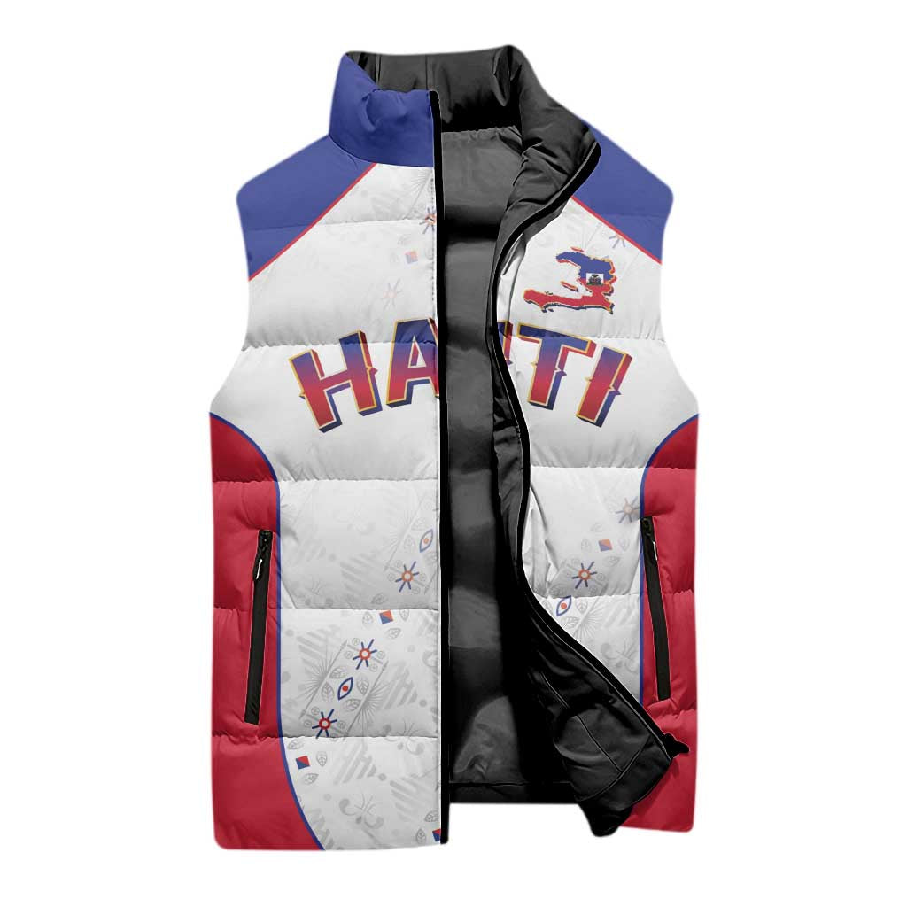 World Football 2026 Afro-Haiti Custom Sleeveless Puffer Jacket Together For Ayiti White Style - African Pride