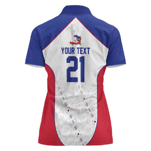 World Football 2026 Afro-Haiti Custom Women Polo Shirt Together For Ayiti White Style LT9