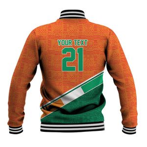 World Football 2026 Ivory Coast Custom Baseball Jacket African Adinkra Pattern - African Pride