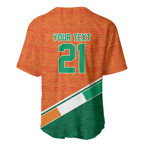 World Football 2026 Ivory Coast Custom Baseball Jersey African Adinkra Pattern LT9