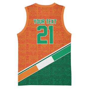 World Football 2026 Ivory Coast Custom Basketball Jersey African Adinkra Pattern - African Pride