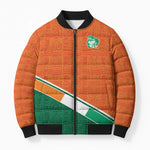 World Football 2026 Ivory Coast Custom Bomber Puffer Jacket African Adinkra Pattern - African Pride