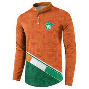 World Football 2026 Ivory Coast Custom Button Sweatshirt African Adinkra Pattern