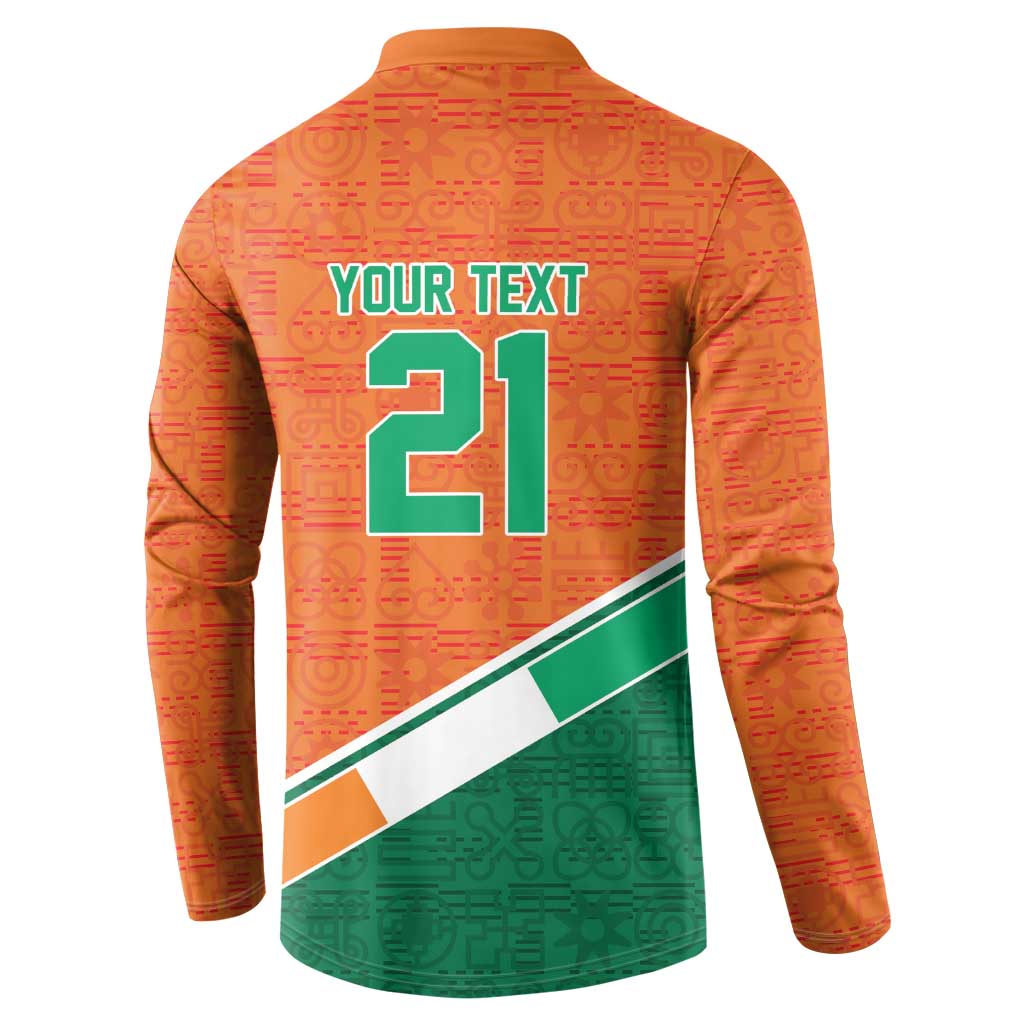 World Football 2026 Ivory Coast Custom Button Sweatshirt African Adinkra Pattern