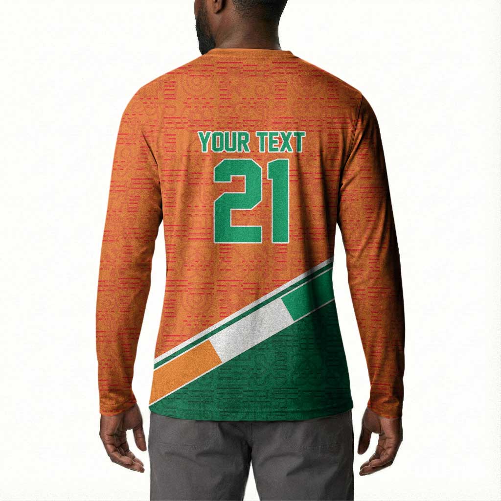 World Football 2026 Ivory Coast Custom Button Sweatshirt African Adinkra Pattern
