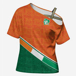 World Football 2026 Ivory Coast Custom Cross Shoulder Shirt African Adinkra Pattern - African Pride