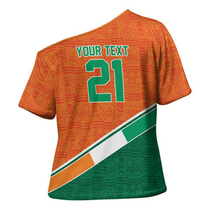 World Football 2026 Ivory Coast Custom Cross Shoulder Shirt African Adinkra Pattern - African Pride