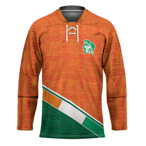 World Football 2026 Ivory Coast Custom Hockey Jersey African Adinkra Pattern - African Pride