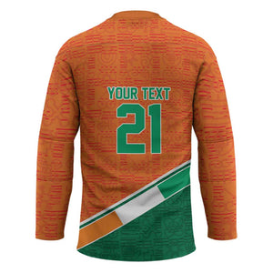 World Football 2026 Ivory Coast Custom Hockey Jersey African Adinkra Pattern - African Pride