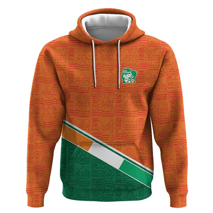 World Football 2026 Ivory Coast Custom Hoodie African Adinkra Pattern - African Pride
